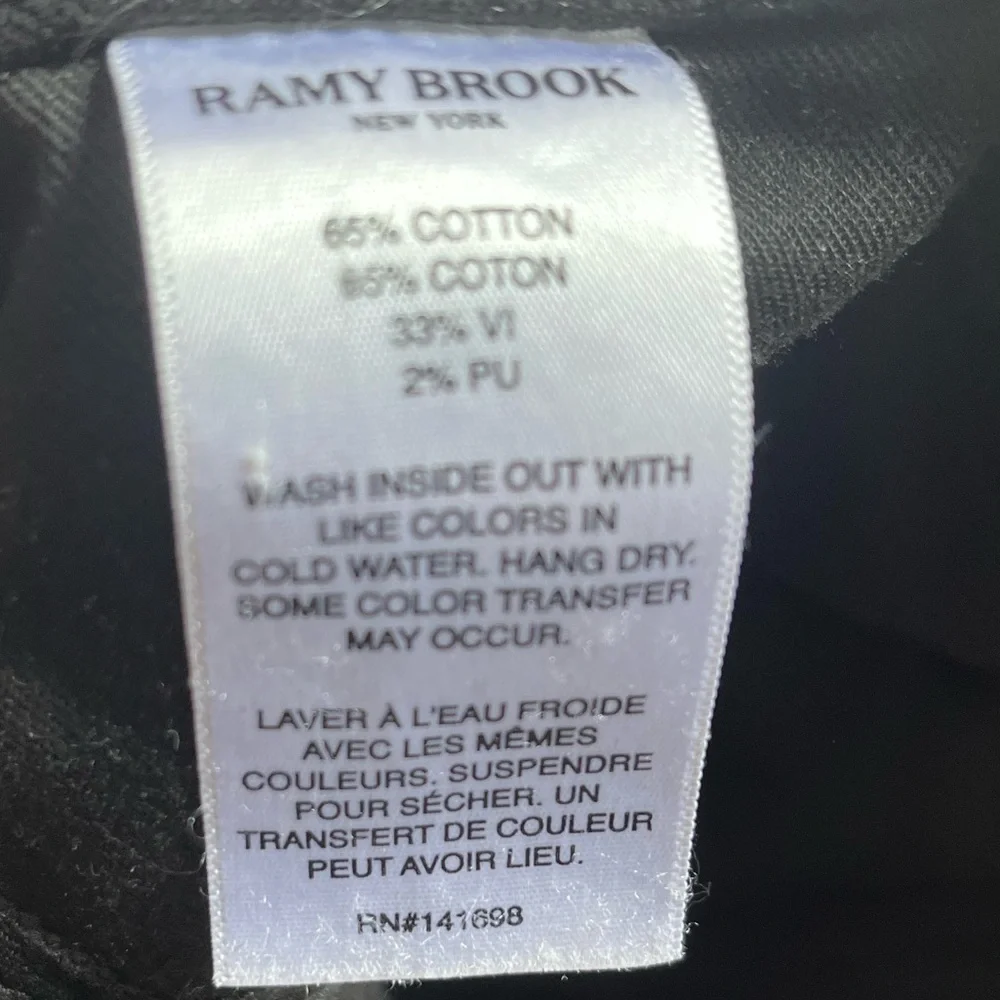 Ramy Brook Black Velvet Velveteen Ankle Zip Kate Pants Sz. 29 - Picture 6 of 7